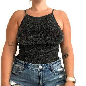 H&M Sparkly High Neck Bodysuit, Medium